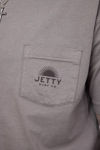 Jetty Sunbeam Pocket T-Shirt for Men in Cinder