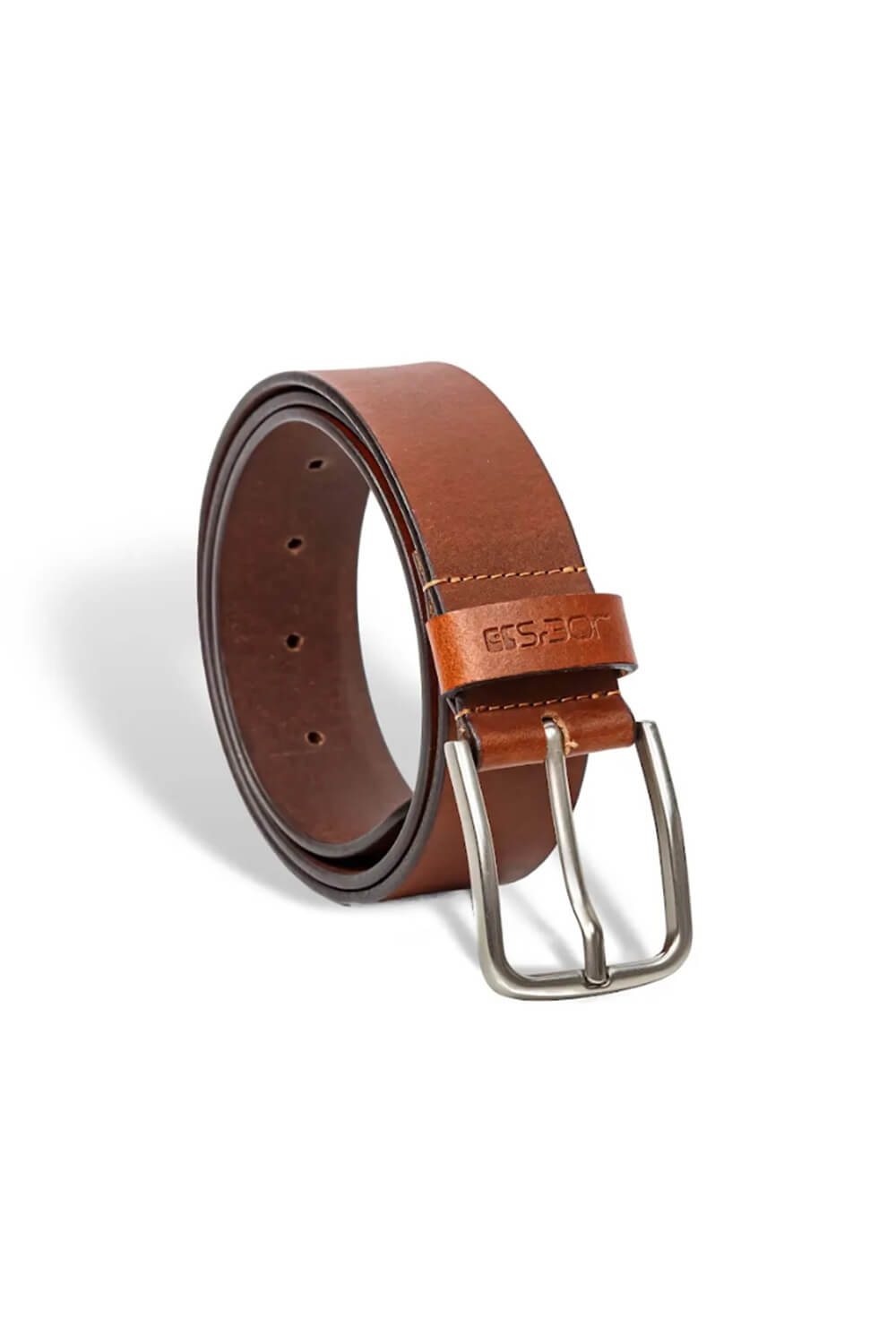 Smooth Leather Belt for Men in Cognac