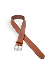 Smooth Leather Belt for Men in Cognac