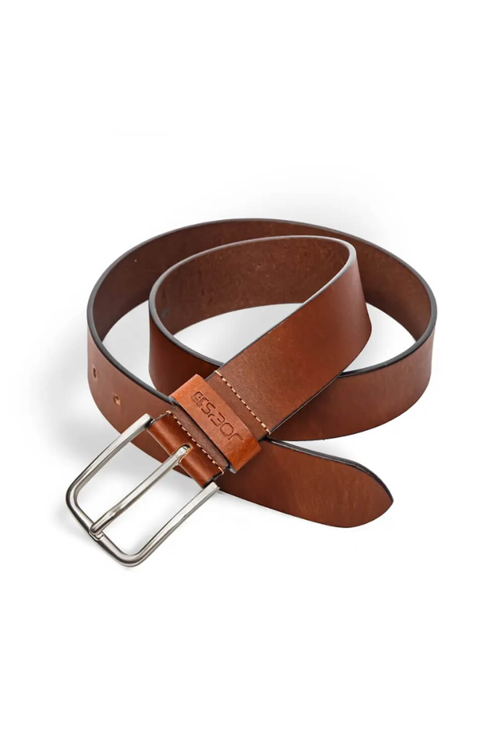 Smooth Leather Belt for Men in Cognac