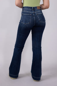 Judy Blue High Rise Dark Wash Trouser Flare Jeans for Women