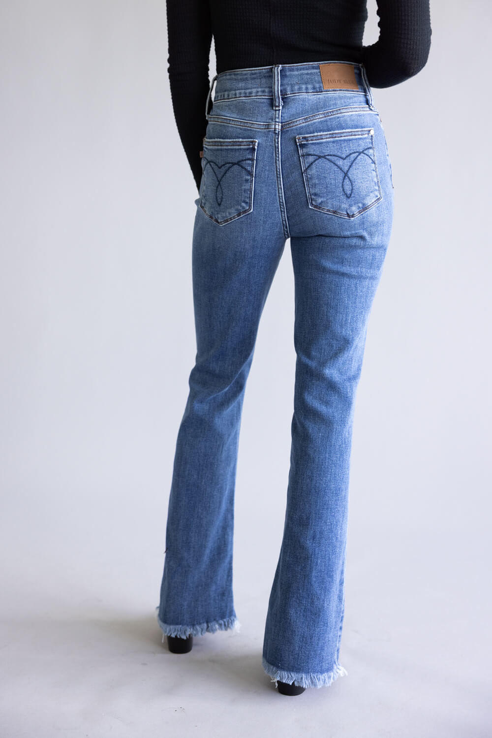 Judy Blue High Rise Fray Hem Bootcut Jeans for Women