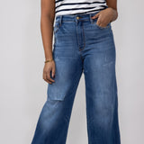 Judy Blue High-Rise Medium Wash Retro Wide Leg Jeans for Women