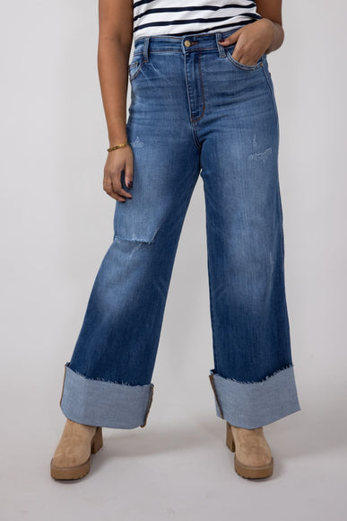 Judy Blue High-Rise Medium Wash Retro Wide Leg Jeans for Women