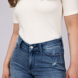 Judy Blue High Rise V-Front Fray Hem Denim Shorts for Women