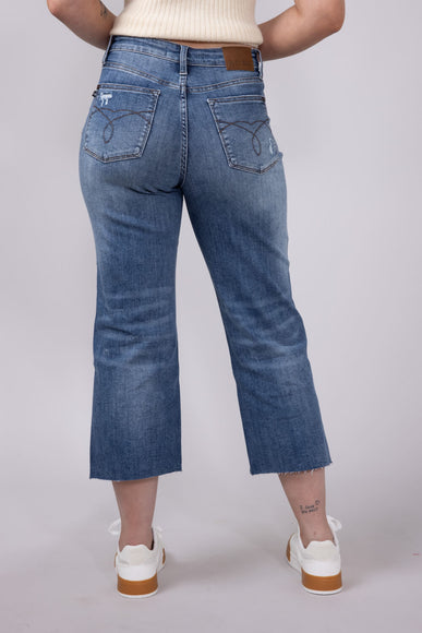 Judy Blue Raw Hem Crop Wide Leg Jeans for Women