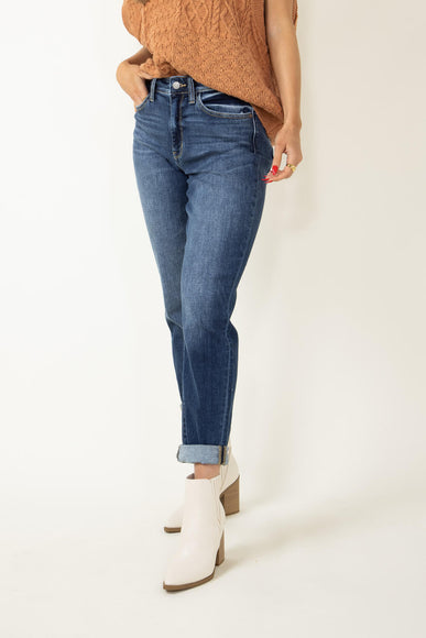 Judy Blue Jeans Mid Rise Cuffed Boyfriend Jeans for Women