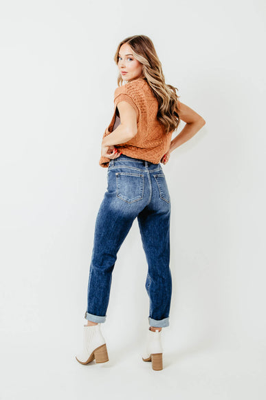 Judy Blue Jeans Mid Rise Cuffed Boyfriend Jeans for Women