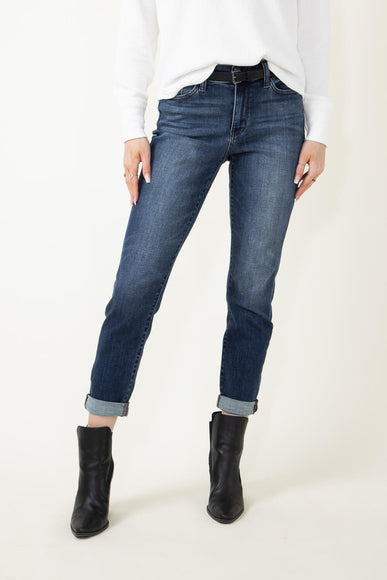 Judy Blue Jeans Mid Rise Cuffed Slim Straight Jeans for Women