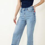 Judy Blue High Rise Release Wide Leg Cropped Jeans for Women