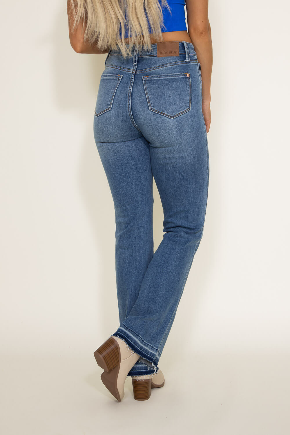 Judy Blue High Rise Release Hem Slim Bootcut Jeans for Women