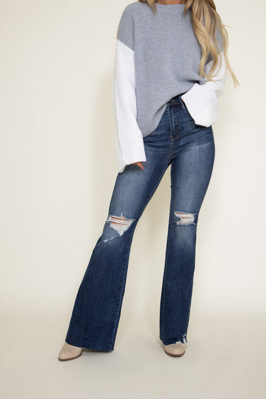 Judy Blue Jeans High Rise Fray Hem Flare Jeans for Women