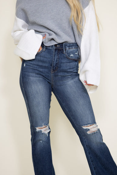 Judy Blue Jeans High Rise Fray Hem Flare Jeans for Women