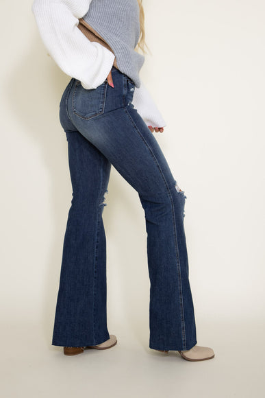 Judy Blue Jeans High Rise Fray Hem Flare Jeans for Women