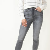 Judy Blue Jeans High Rise Clean Hem Skinny Jeans for Women in Grey