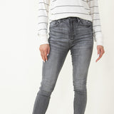 Judy Blue Jeans High Rise Clean Hem Skinny Jeans for Women in Grey