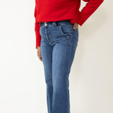 Judy Blue Jeans Cuffed Slim Wide Leg Jeans for Women