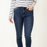 Judy Blue Jeans Mid Rise Vintage Raw Hem Skinny Jeans for Women