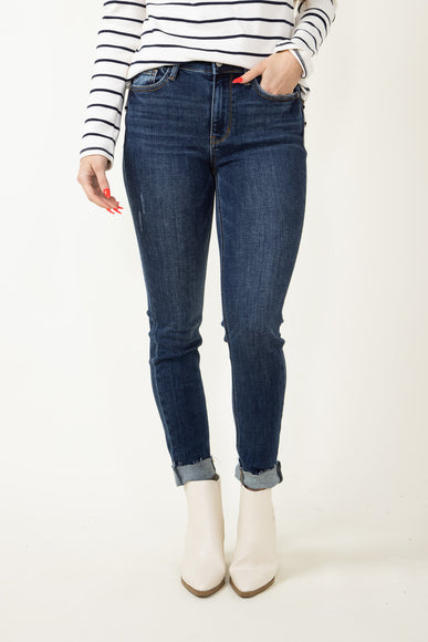 Judy Blue Jeans Mid Rise Vintage Raw Hem Skinny Jeans for Women