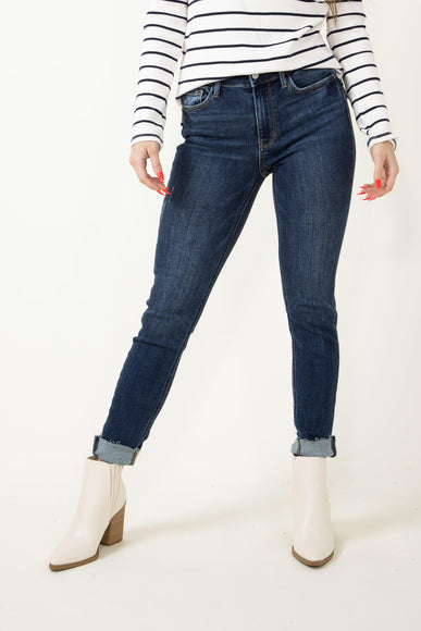 Judy Blue Jeans Mid Rise Vintage Raw Hem Skinny Jeans for Women