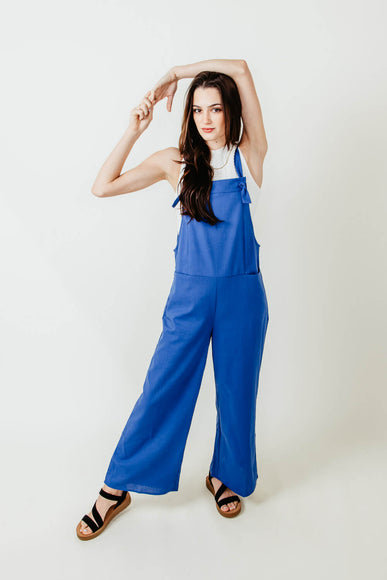 Jumpsuit with Knot Straps for Women in Blue