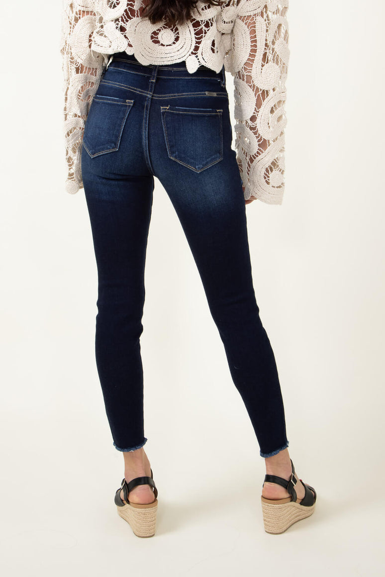 Plus Size Ultra High Rise Dark Wash Skinny Jeans - Short Inseam