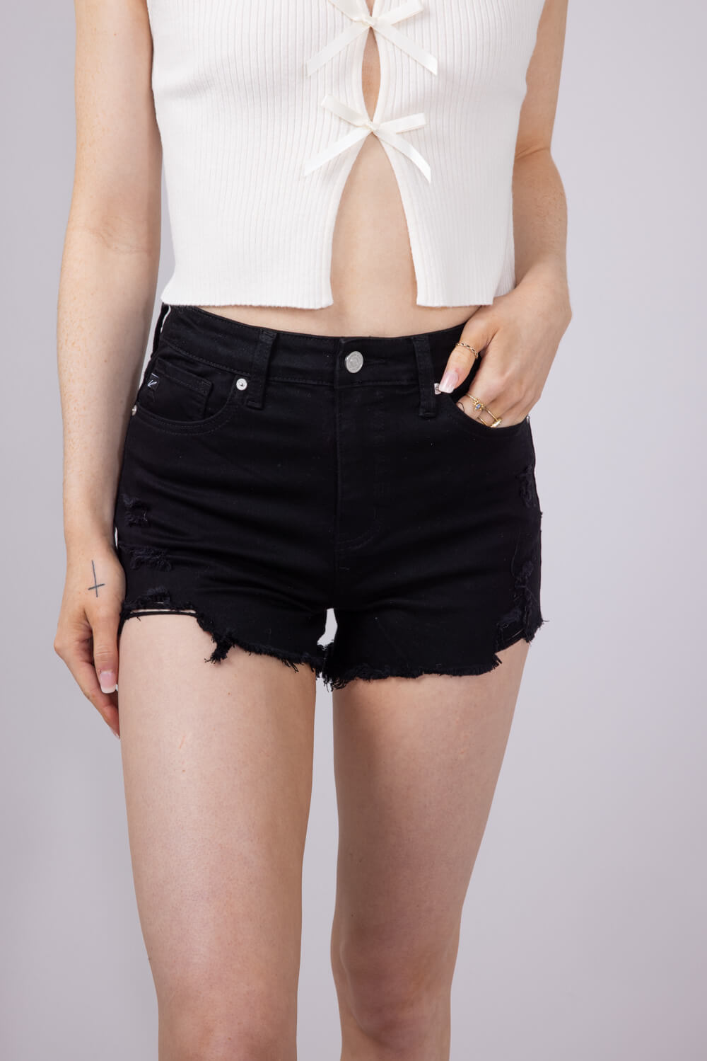 KanCan x Glik’s Best Friend Denim Shorts for Women in Black