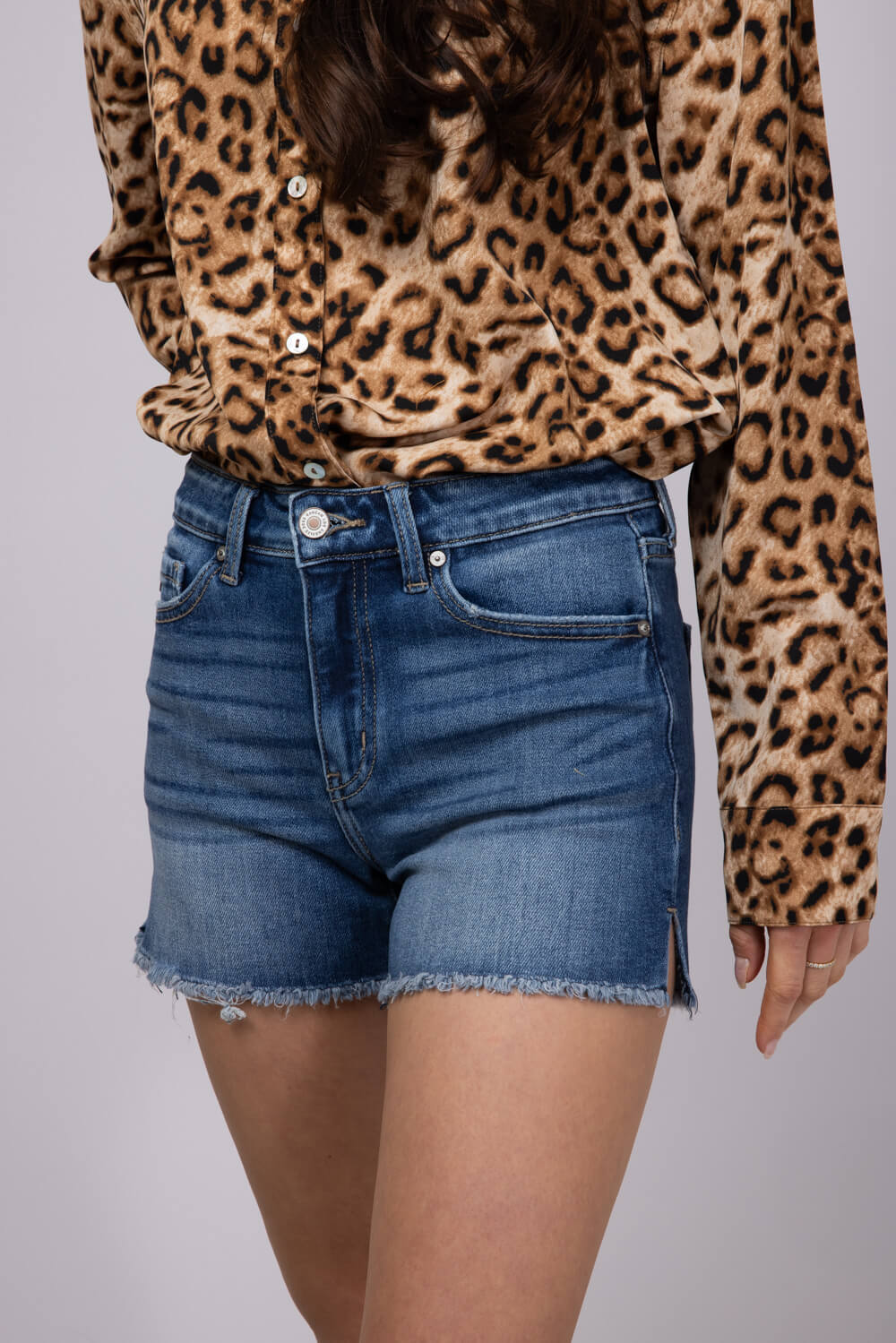 KanCan High Rise Dark Denim Shorts for Women