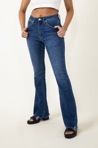 KanCan High Rise Distress Hem Bootcut Jeans for Women