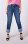 KanCan Mid Rise Cuffed Straight Jeans for Women