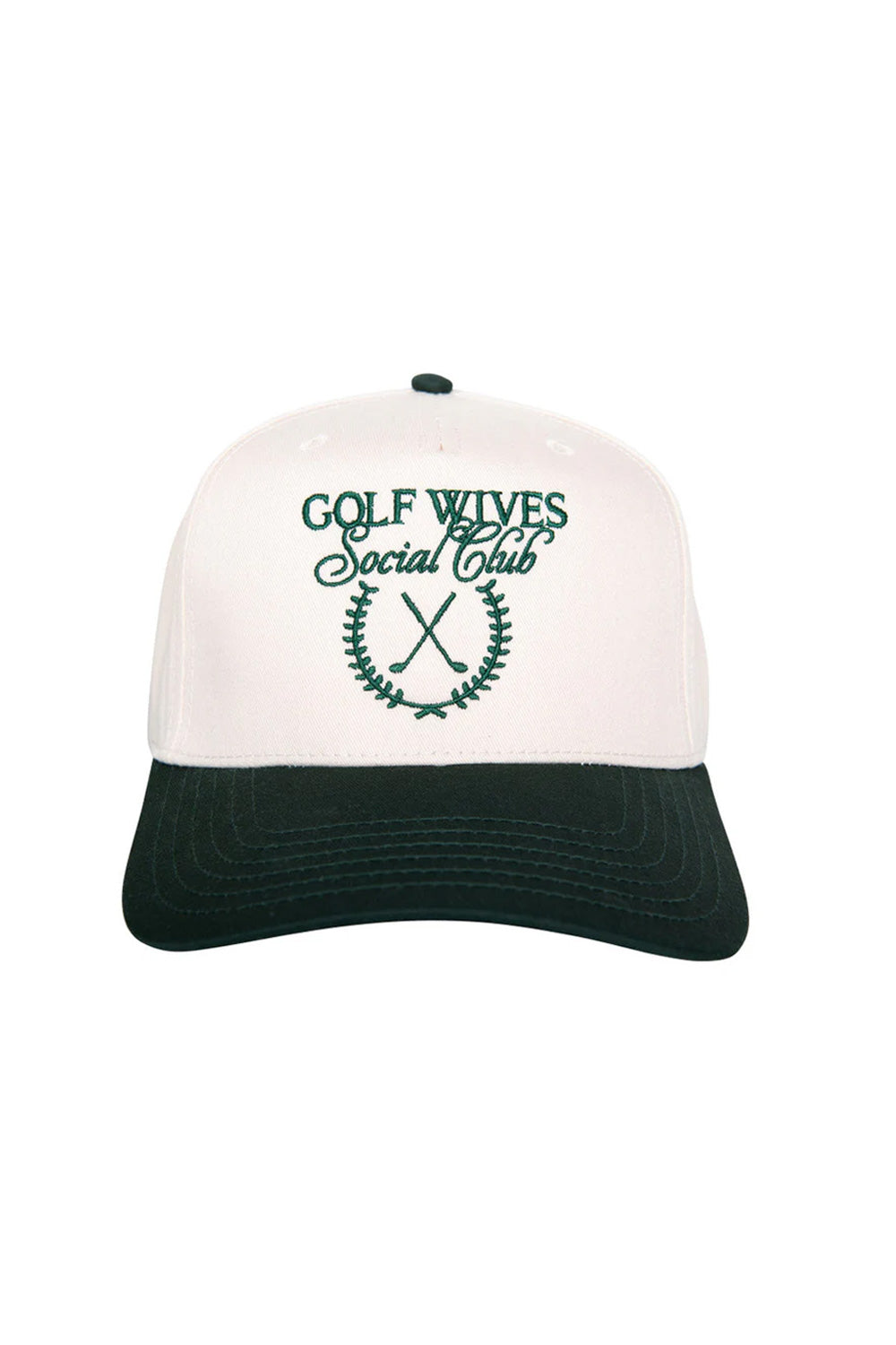 Golf Wives Social Club Trucker Hat for Women in Green/Tan
