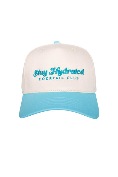 Stay Hydrated Trucker Hat for Women in Aqua/Tan