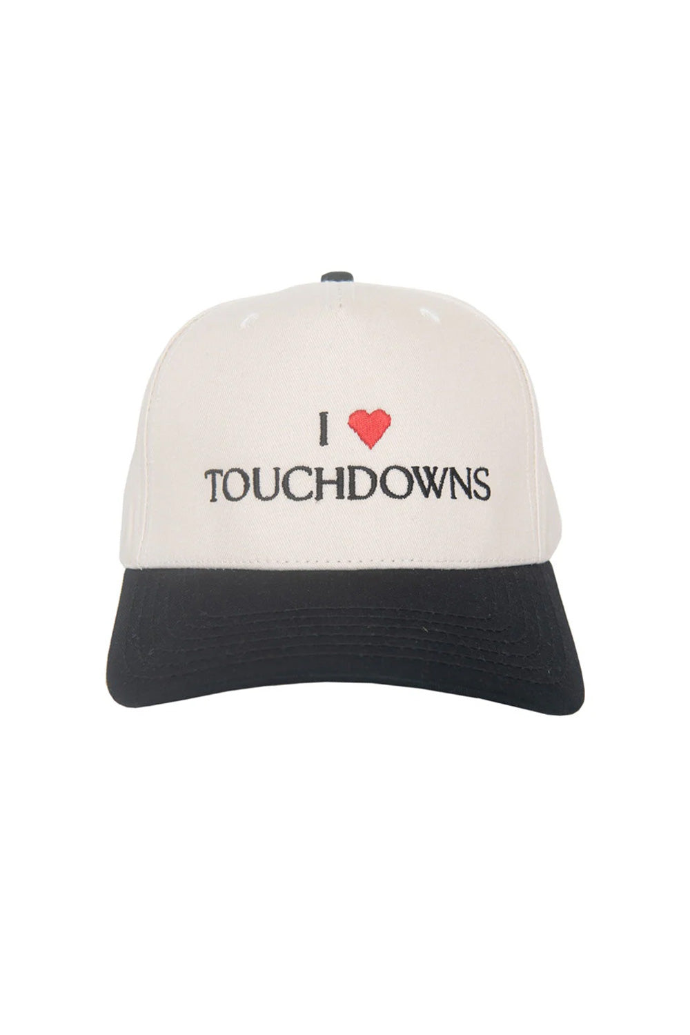 I Heart Touchdowns Trucker Hat for Women in Black/Tan