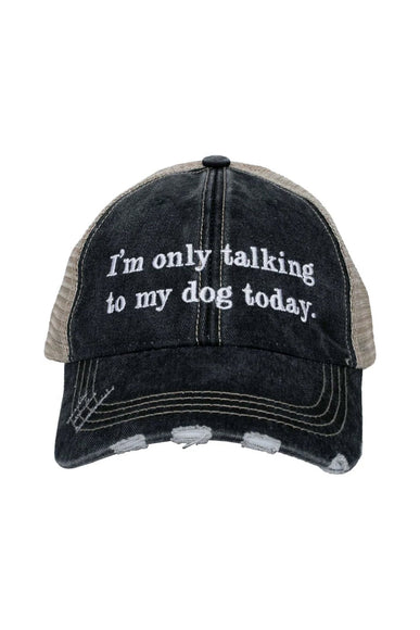 I'm Only Talking To My Dog Today Worn Trucker Hat for Women in Black