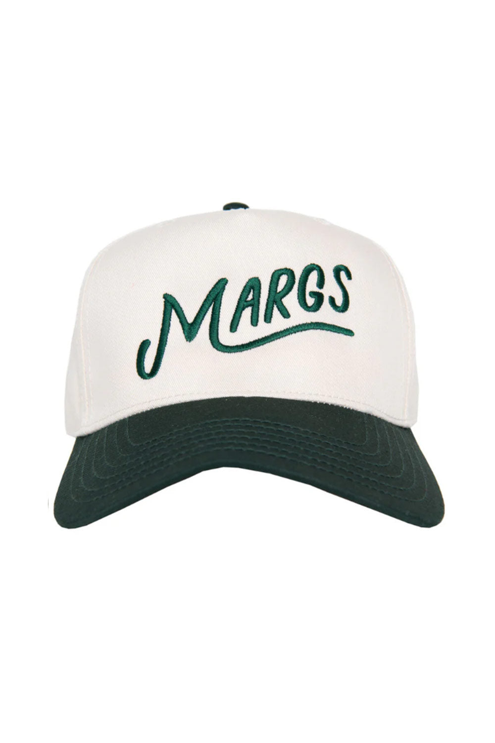 Margs Trucker Hat for Women in Dark Green/Tan