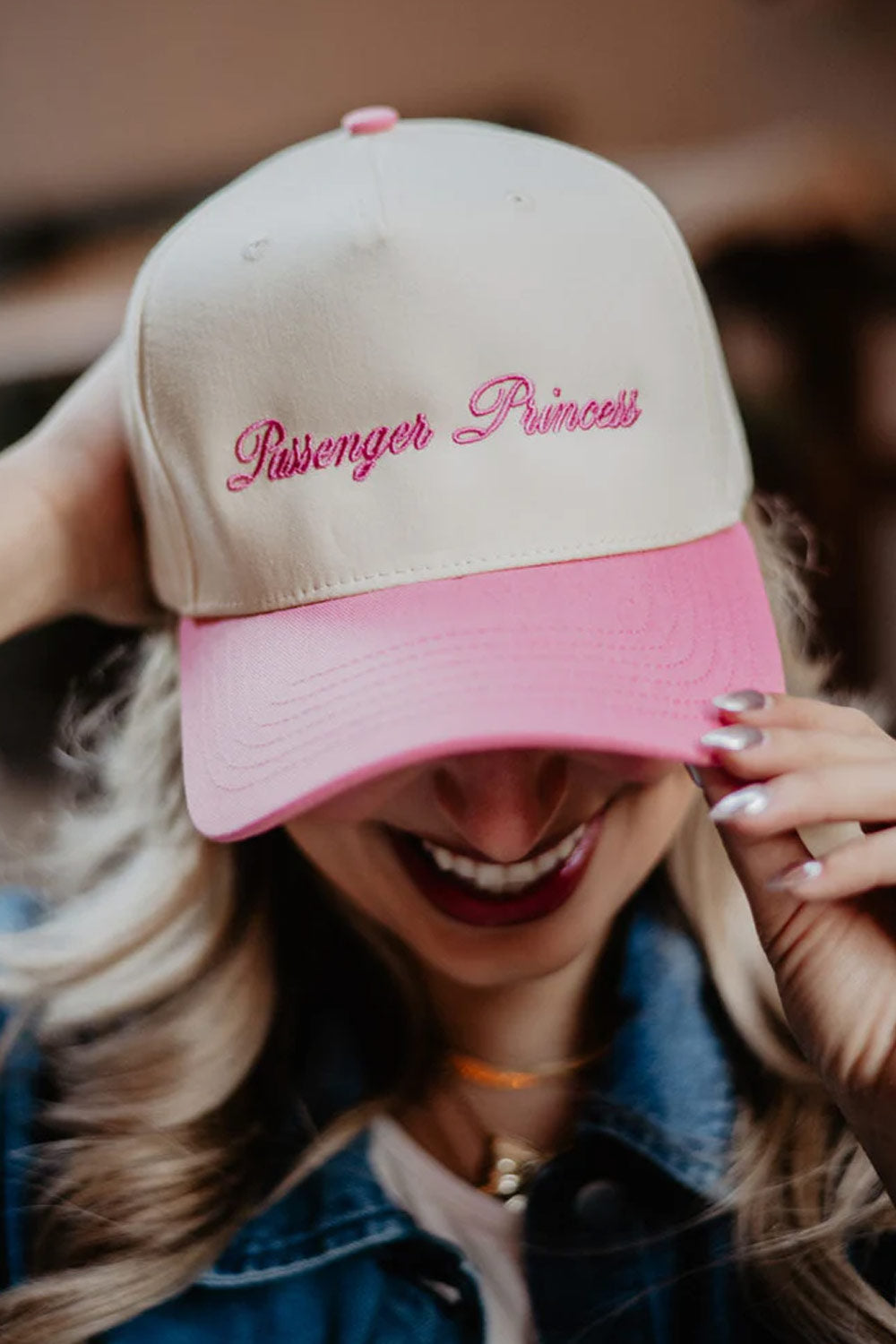Passenger Princess Trucker Hat for Women in Pink/Tan | KDC-BC-1124