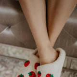 Strawberry Slippers for Women in White