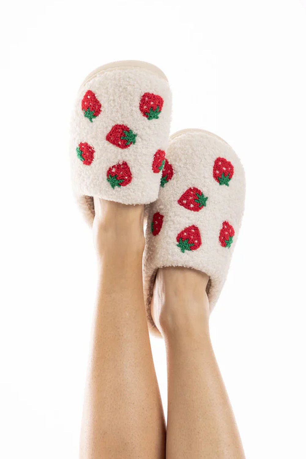 Strawberry Slippers for Women in White