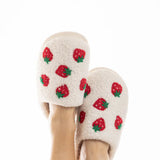 Strawberry Slippers for Women in White