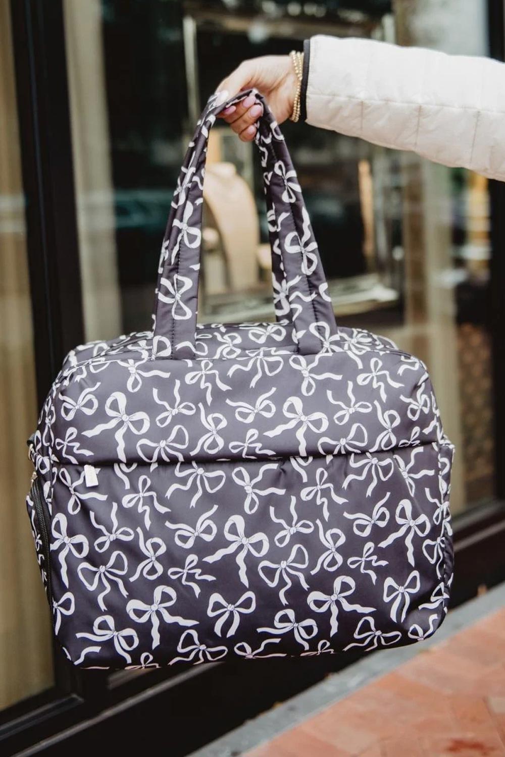 Bow Weekender Bag for Women in Black
