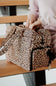 Quilted Puffer Weekender Bag for Women in Cheetah