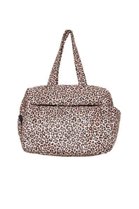 Quilted Puffer Weekender Bag for Women in Cheetah