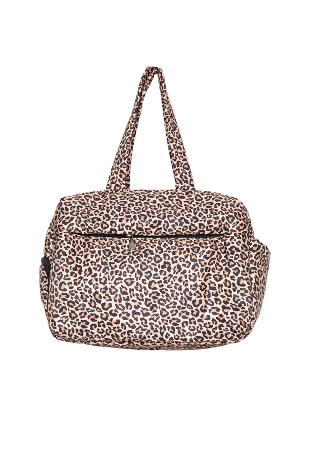 Quilted Puffer Weekender Bag for Women in Cheetah