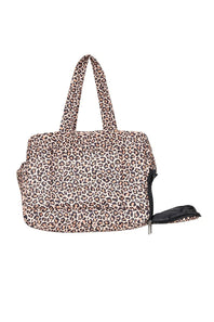 Quilted Puffer Weekender Bag for Women in Cheetah