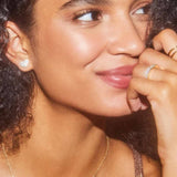 Kendra Scott Ari Gold Pavé Crystal Heart Earrings in White Crystal