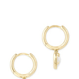 Kendra Scott Ari Heart Gold Huggie Earrings in Dichroic Glass