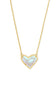 Kendra Scott Ari Heart Gold Pendant Necklace in Dichroic Glass 