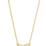 Kendra Scott Ari Heart Gold Pendant Necklace in Dichroic Glass 