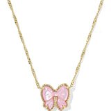 Kendra Scott Haley Bow Short Pendant Necklace in Blush/Gold