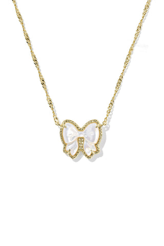 Kendra Scott Haley Bow Short Pendant Necklace in Gold